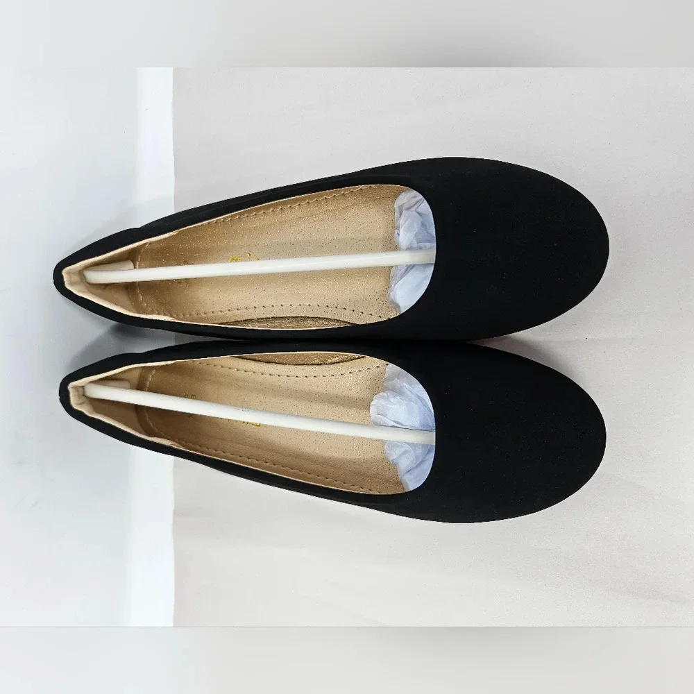 Dream Pairs Flats Shoes Kids Sz 2 Black Faux Nubuck Leather Dressy Casual